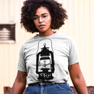 Bonus - Portrait Mockup of a Tattoed Black Woman with Curly Hair Wearing